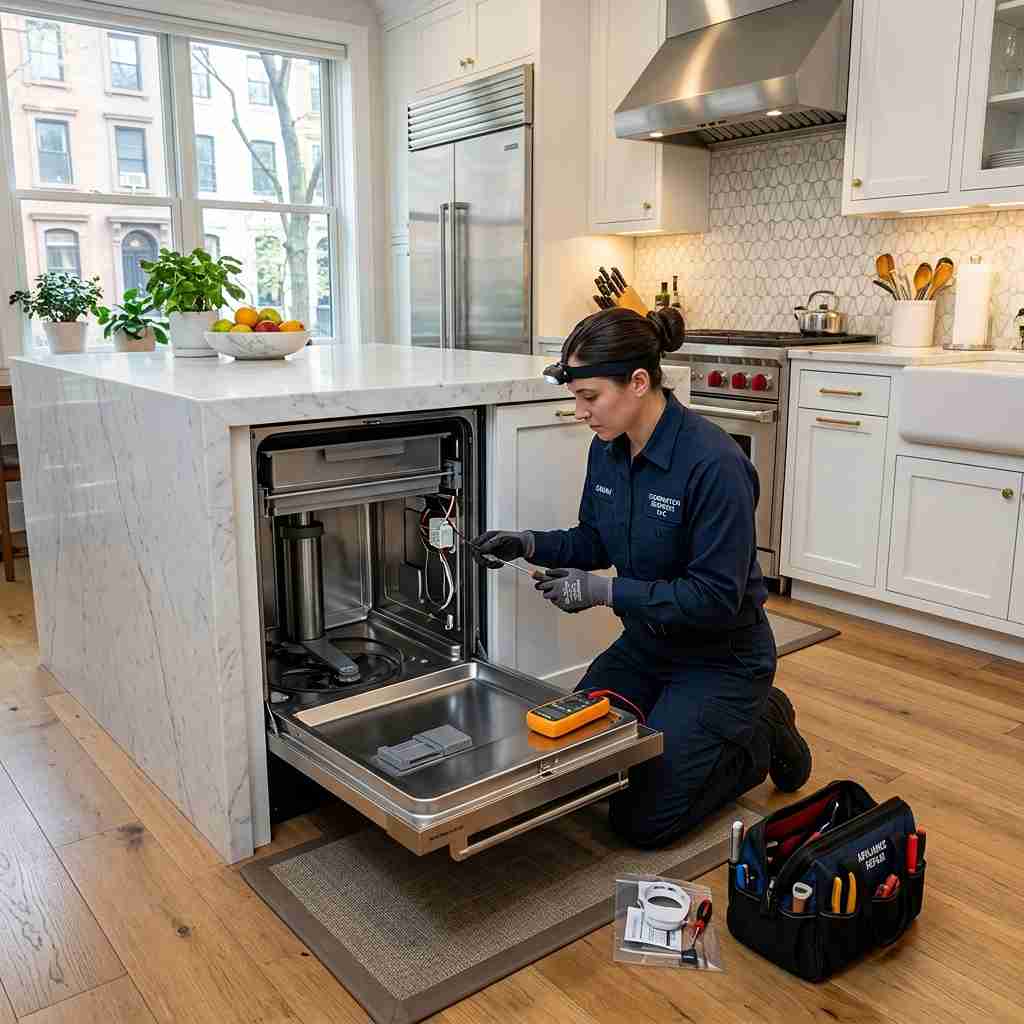 Fixvero Trash Compactor Repair Technician Servicing Upper West Side Kitchen